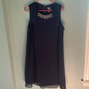 Navy Blue Bejeweled mini dress